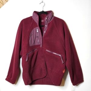 FP Movement‎ x Hatch Hit The Slopes Maternity Fleece Deep Maroon Jacket XS NEW